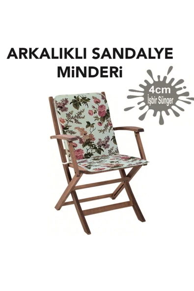 Vip Home Concept Market Ürünleri Sandalye Minderi Arkalıklı Büyük Fermuarlı Yıkanabilir Ingiliz Gülü ürün görseli 1