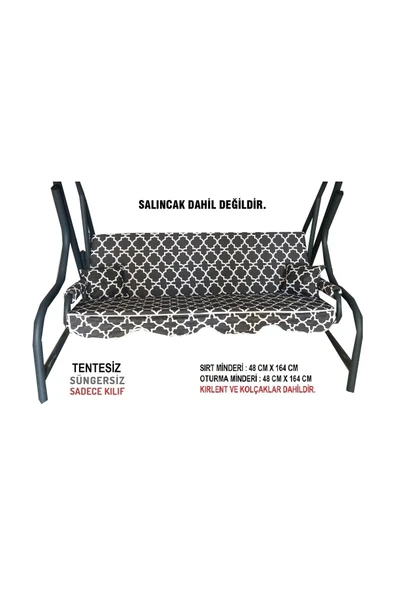 Vip Home Concept Market Ürünleri Süngersiz(tentesiz)salıncak Minder Seti 3 Kişilik Kılıf-karaçatı ürün görseli 1