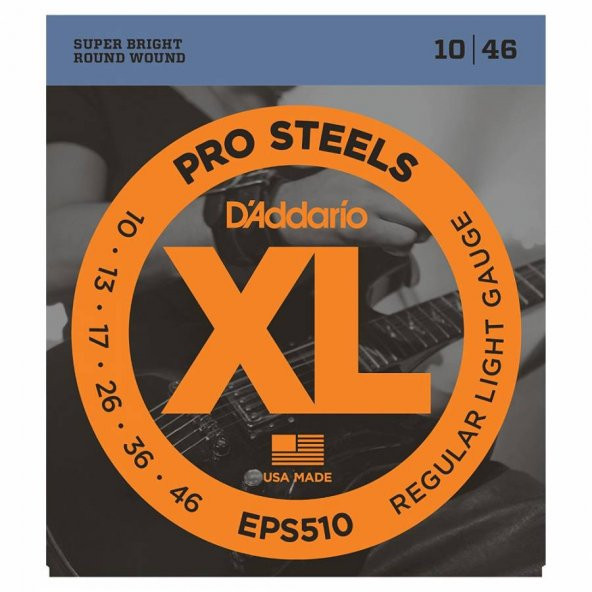 D'Addario Pro Steels EPS510 Elektro Gitar Teli (010-046) ürün görseli 1