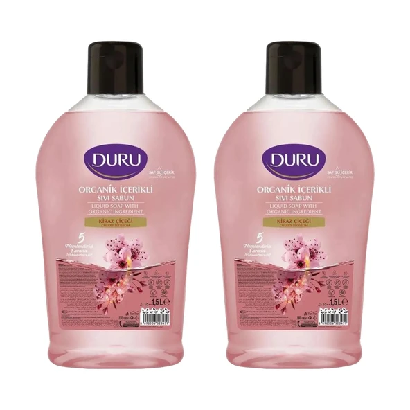 Duru Sıvı Sabun Organik İçerikli Kiraz Çiçeği 1500 ml x 2 adet ürün görseli 1