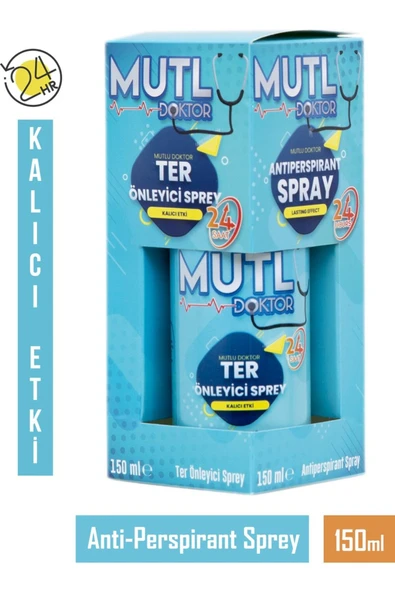 Mutlu Doktor Ter Önleyici Sprey 150 ml – Uzun Süreli Kuruluk & Aromatik Koku ürün görseli 1