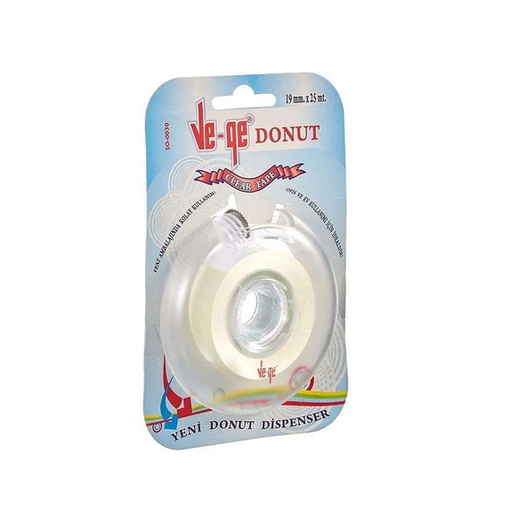 Vege Görünmez Bant Donut Bant Makinalı 19mmx25mt Renk- (şeffaf KRİSTAL) ürün görseli 1
