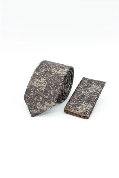 Koyu Kahverengi Desenli 6 Cm Kravat 1090250127 ürün görseli 1