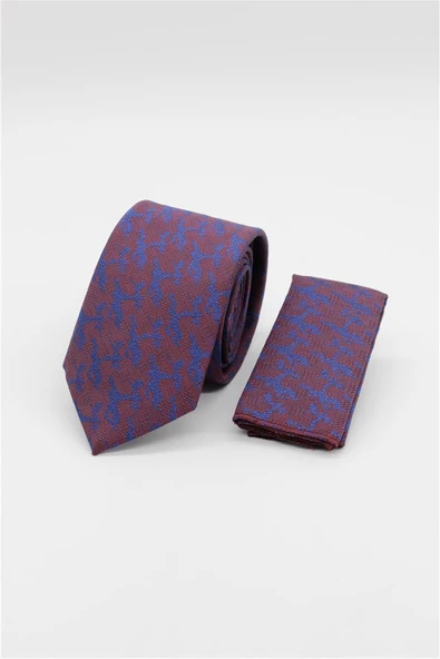 Bordo Desenli 6 Cm Kravat 1090250112 ürün görseli 1