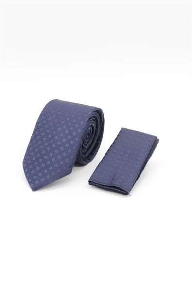 Lacivert Desenli 6 Cm Kravat 1090250129 ürün görseli 1