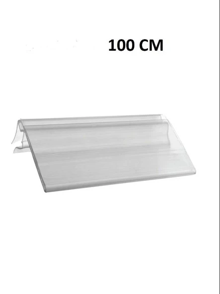 25 Adet - 100 cm Cam Raflar İçin Rafa Geçmeli Plastik Etiketlik ürün görseli 1