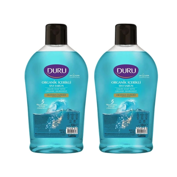 Duru Sıvı Sabun Organik İçerikli Okyanus Tazeliği 1500 ml x 2 adet ürün görseli 1
