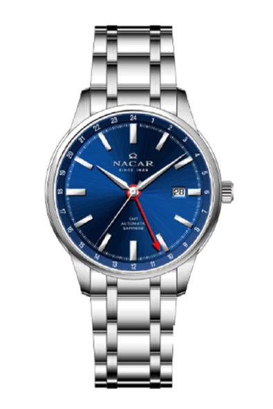 Nacar SAFİR CAM KLASİK GÜMÜŞ ERKEK KOL SAATİ NC42-299357-ALM ürün görseli 1