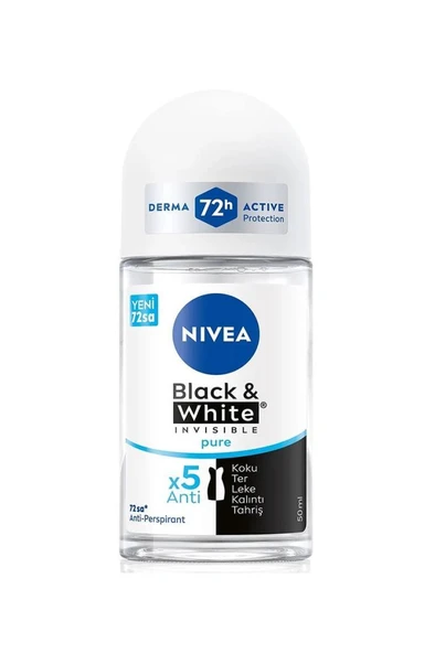 Nivea Invisible Black & White Pure 50 ml Kadın Roll-On ürün görseli 1