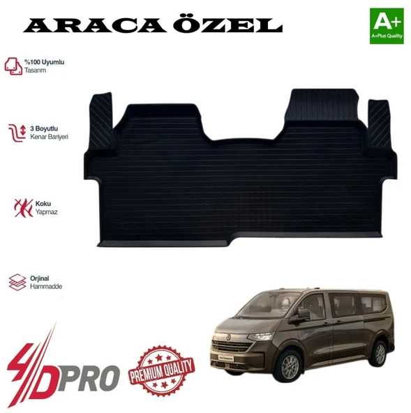 TRANSPORTER KOMBİ KISA ŞASE 4D HAVUZLU KAVUÇUK PASPAS 2025 2026 2027 ürün görseli 1