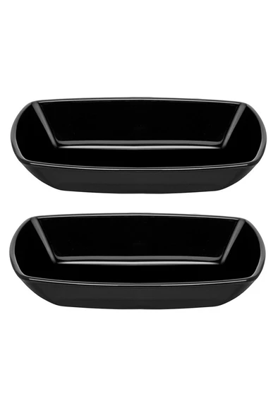 54942 Tokio Cam Siyah 2li Çerezlik Meze Servis Tabağı Kahvaltılık 18cm ürün görseli 1