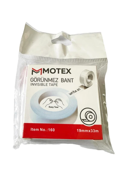 Motex Görünmez Şeffaf Bant - Düzeltme Birleştirme Bandı - 19 mm x 33 Metre - 1 Adet ürün görseli 1