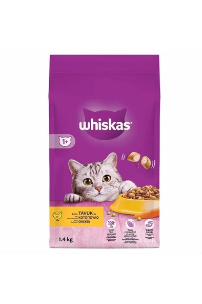 Whiskas Yetişkin Tavuklu Kedi Maması 1.4 Kg ürün görseli 1