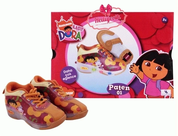 VARDEM DORA TEK TEKER IŞIKLI PATEN AYAKKABI 32 NUMARA TURUNCU KIRMIZI ürün görseli 1