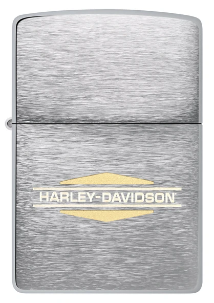 Zippo Harley Davidson Logo Brushed Chrome Design Çakmak - Resim 2