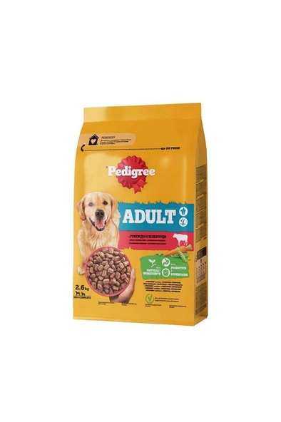 Pedigree Sığır Etli Ve Sebzeli Yetişkin Köpek Mama 2.6 Kg ürün görseli 1