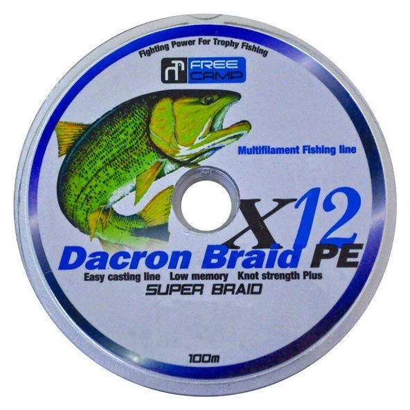 FreeCamp Dakron 12 İp Misina 100mt   0,45mm ürün görseli 1