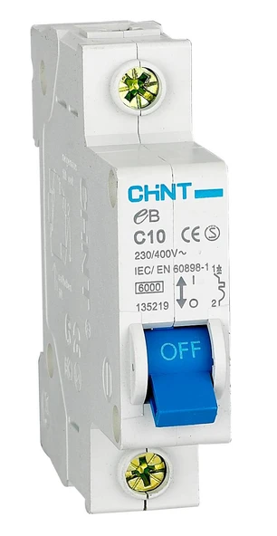 Chint 1x10 Amper 1 Fazlı B Tipi 4,5kA EB Serisi Otomatik Sigorta 186429 ürün görseli 1