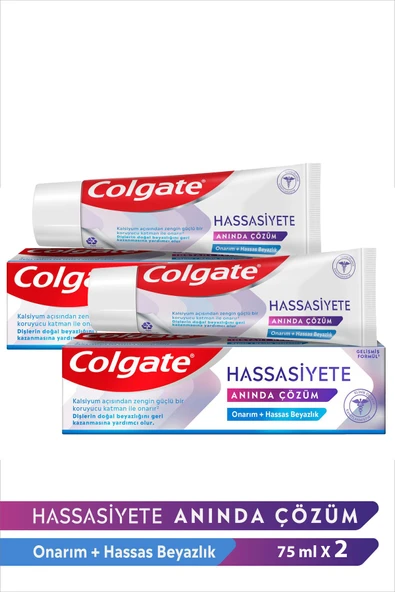 Colgate Hassasiyete Anında Çözüm Onarım ve Hassas Beyazlık Diş Macunu 75 ml X 2 Adet ürün görseli 1