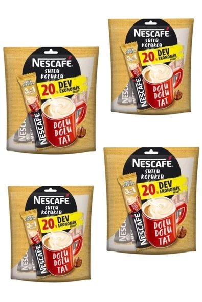 Nescafe 3n1 Arada Sütlü Köpüklü Dev 20 Li X 4 ürün görseli 1