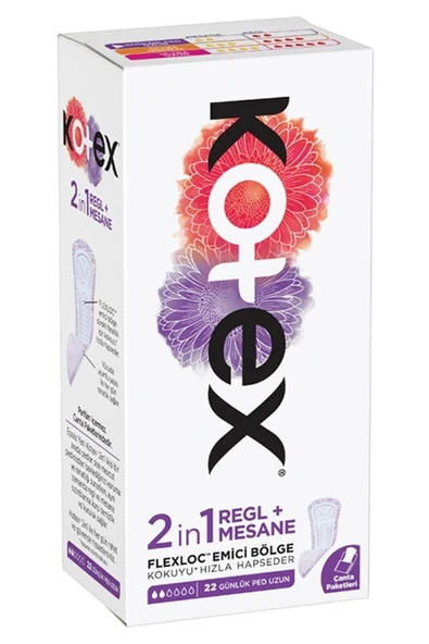 Kotex 2in 1 Regl Ve Mesane Günlük Ped 22 Adet ürün görseli 1