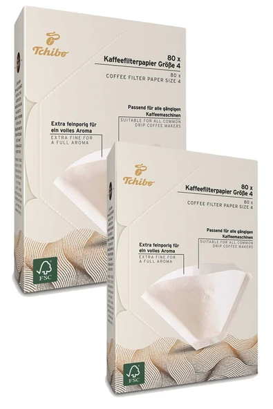 Tchibo Filtre Kahve Kağıdı 4 Numara 80 Adet (kağıt Filtre) X2 Adet ürün görseli 1
