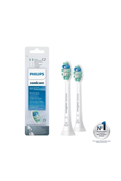 Philips Sonicare Optimal Plaque Defence Şarjlı Diş Fırçası 2'li Yedek Başlık , Beyaz ürün görseli 1