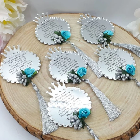 Taçlı Dualı Pleksi Kişiye özel Bebek Şekeri(30 Adet) ürün görseli 1