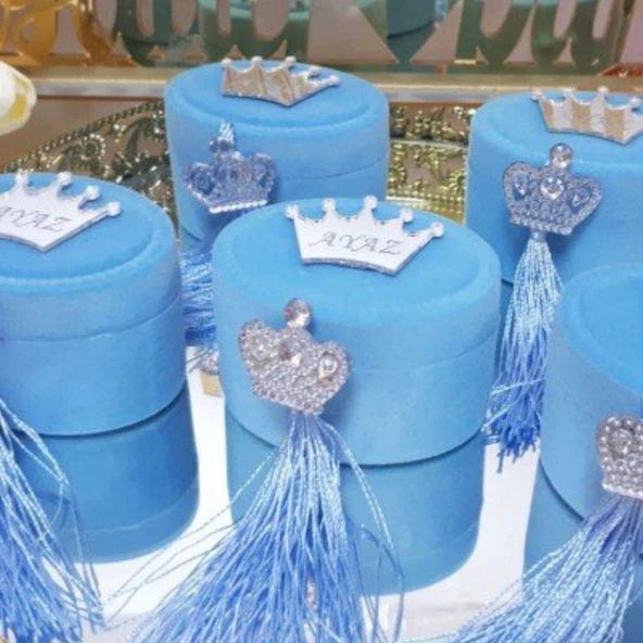 Plastik Taçlı Kutu Pleksi İsimli Ve Fiyonklu(30 Adet) ürün görseli 1