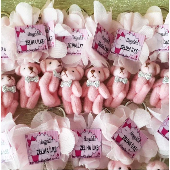 Pembe Ayıcık Anahtarlık Bebek Şekeri(30 Adet) ürün görseli 1