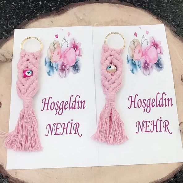 Nazarlıklı Makrome Anahtarlik Hediyelik Bebek Şekeri(30 Adet) ürün görseli 1
