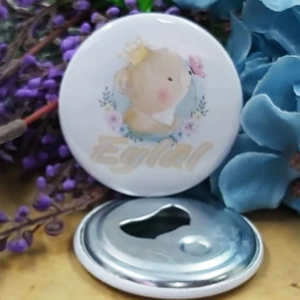 Prenses Temalı  Baskılı Bebek Şekeri Metal Magnet Açacak(15 Adet) ürün görseli 1
