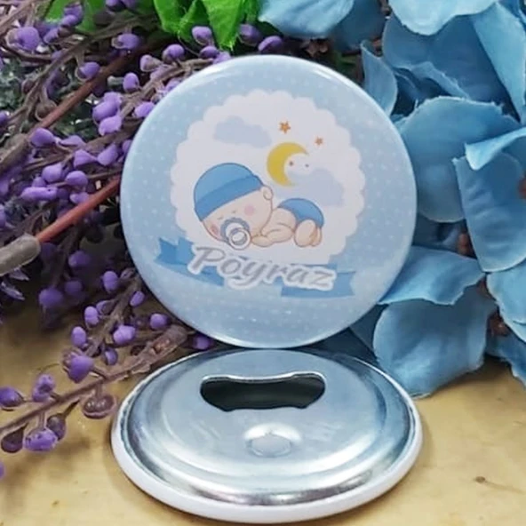 Uyuyan Bebek Konspetli Baskılı Erkek Bebek Metal Magnet (15 Adet) ürün görseli 1
