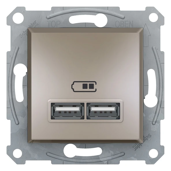 Schneider Asfora USB Prizi  2.1A Bronz EPH2700269 ürün görseli 1