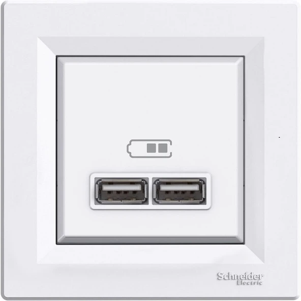 Schneider Asfora USB Prizi  2.1A Beyaz EPH2700221 ürün görseli 1