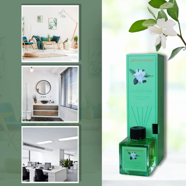 MOUVEMENT Gardenya Esintisi 100 ml Bambu Çubuklu Oda Kokusu Evinize Ferah Ve Lüks Bir Atmosfer Katın ürün görseli 1