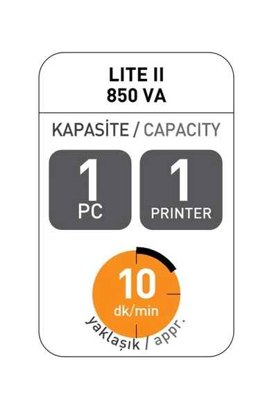 Tunçmatik 850VA Lite II Line İnteractive UPS TSK5201 - Resim 3