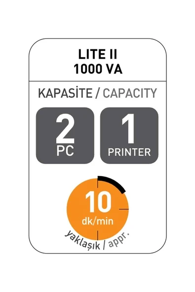 Tunçmatik 1000VA Lite II Line İnteractive UPS TSK5208 - Resim 4