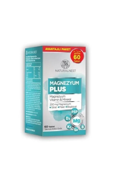 Naturalnest Magnesium Plus Takviye Edici Gıda 60 Tablet ürün görseli 1