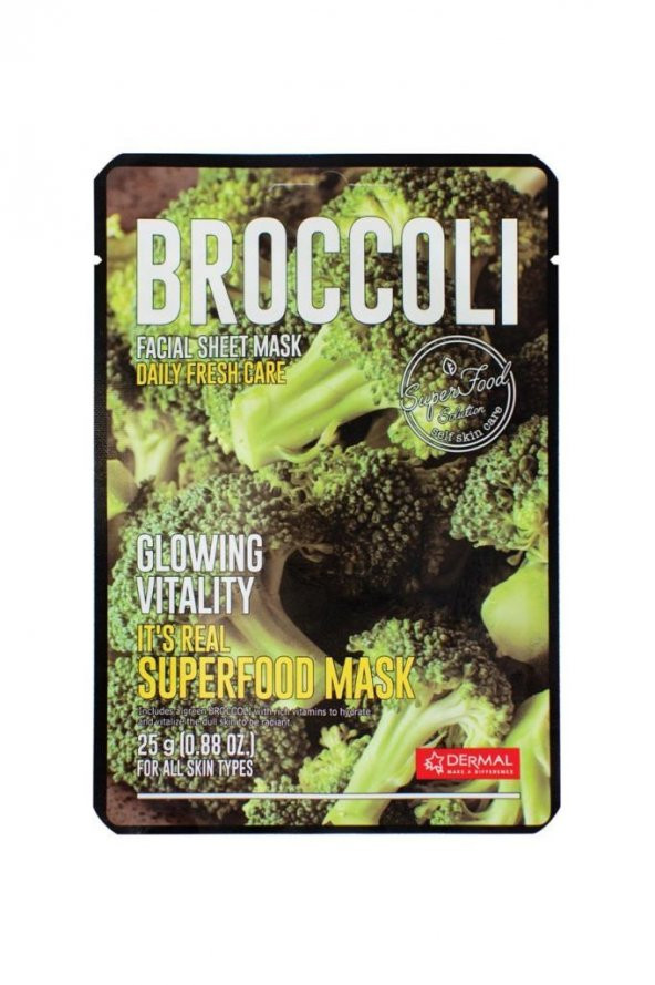 DERMAL Canlandırıcı ve Parlaklık Kazandıran Brokoli Maskesi 25gr ürün görseli 1