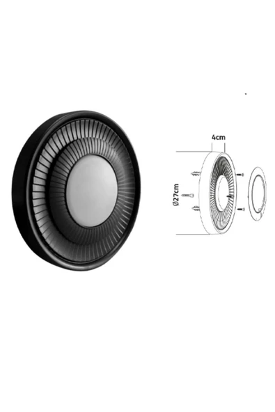 ECONA 20W Siyah Sıva Üstü Led Armatür/3000K-G.Işığı/ 2000Lumen/A++ ürün görseli 1