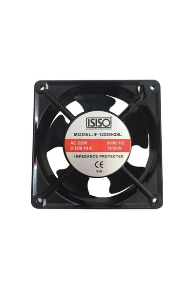 ISISO Kuluçka Fan 12 cm Metal Demir Fan 120 x 120 x 38 mm ürün görseli 1