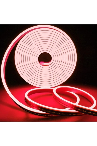 ECONA 12v Kırmızı Neon Led 5 Metre Prize Tak Çalıştır Esnek Neon Led Aydınlatma Neon Şerit Led ürün görseli 1