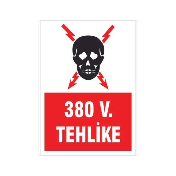380 V Tehlike, isg uyarı levhası ürün görseli 1