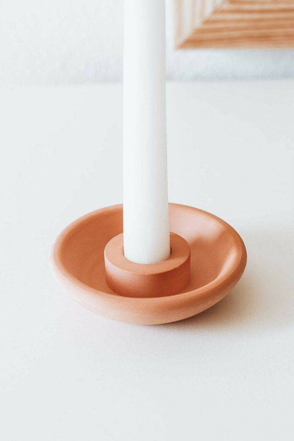 Tall Beton Terracotta 2li Şamdan Mumluk - Resim 4