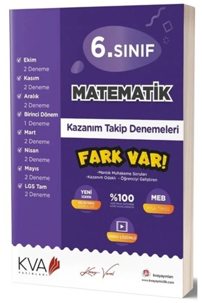 Kva 6.Sınıf Matematik Kazanım Takip Denemeleri Koray Varol Akademi ürün görseli 1