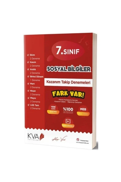 Kva 7.Sınıf Sosyal Bilgiler Kazanım Takip Denemeleri Koray Varol Akademi ürün görseli 1