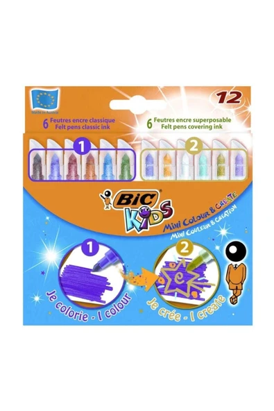 Bic Kids Mini Colour&Create 12Li Boya Kalemi ürün görseli 1