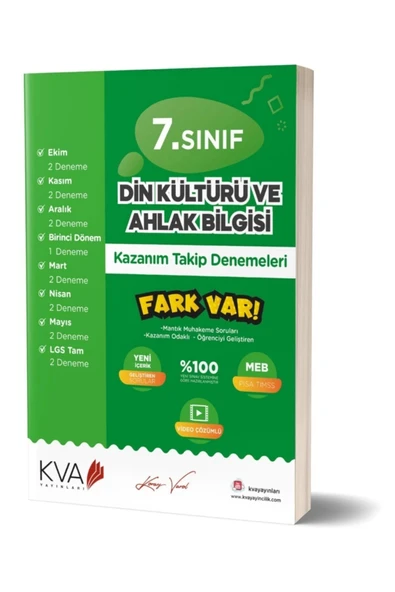 Kva 7.Sınıf Din Kültürü Kazanım Takip Denemeleri Koray Varol Akademi ürün görseli 1