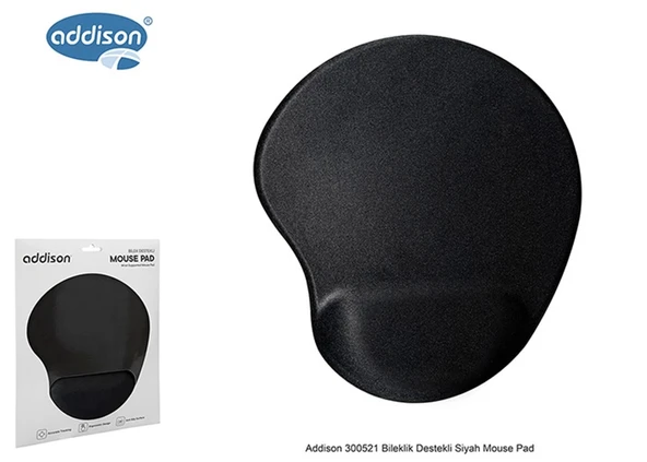 Addison 300521 Bileklik Destekli Siyah Mouse Pad ürün görseli 1